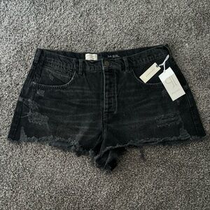 Pilcro Rhinestone Black Denim Shorts